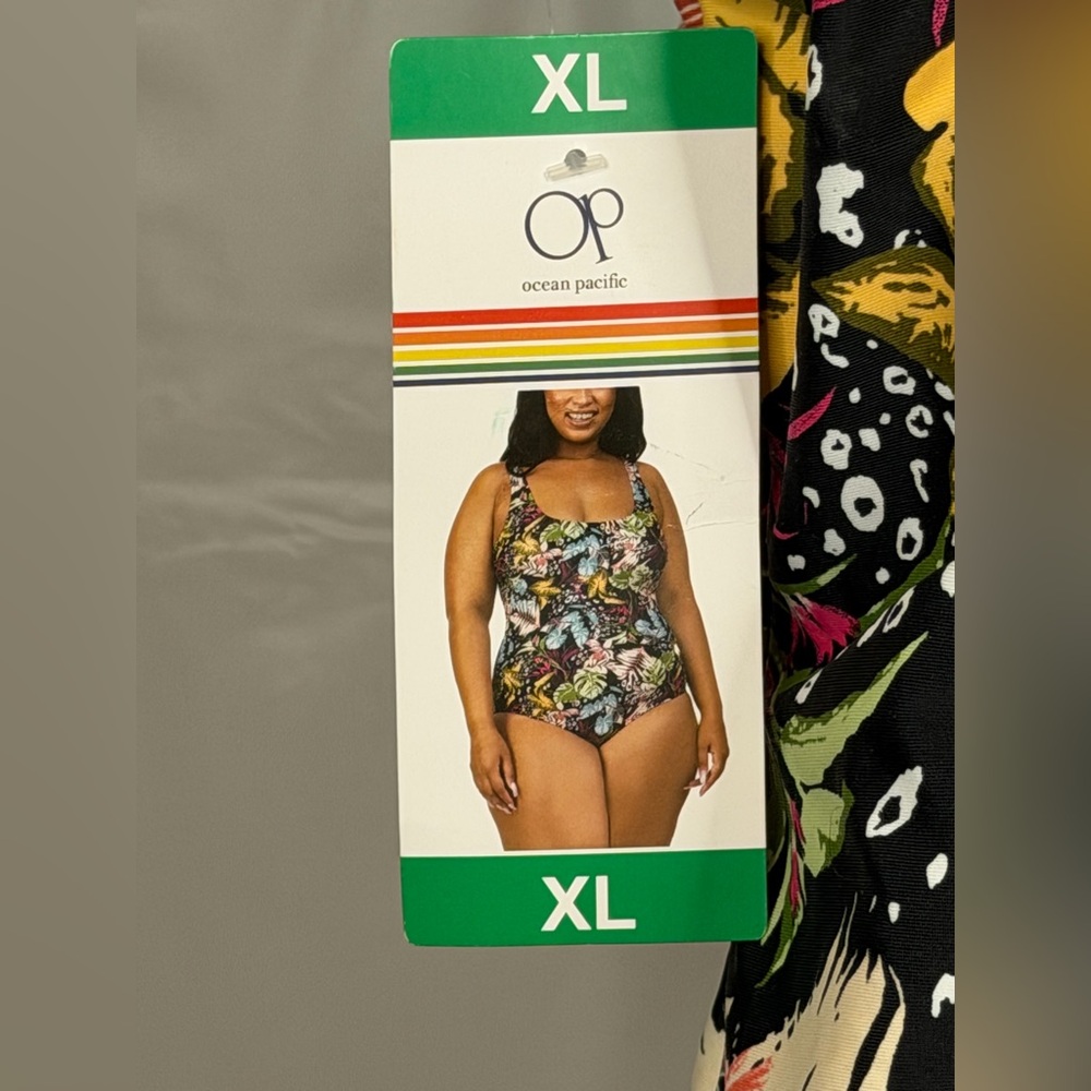 OP Ocean Pacific Tropical One Piece Swimsuit XL Multicolor NWT - Picture 5 of 6